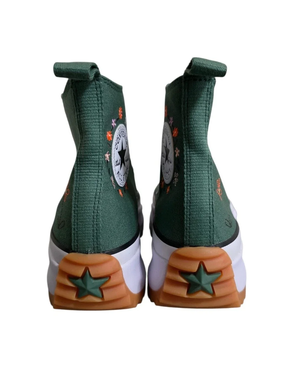 Converse Run Star Hike Platform Little Flowers in Admiral Elm Green Size 9 NWOB